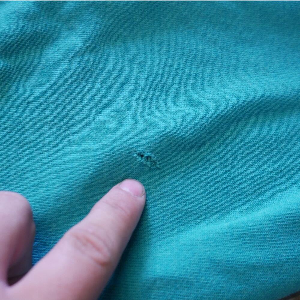 Vintage 90s Hanes Paris Sport Club Teal Crewneck Made In USA Womens Size XL - Picture 8 of 8